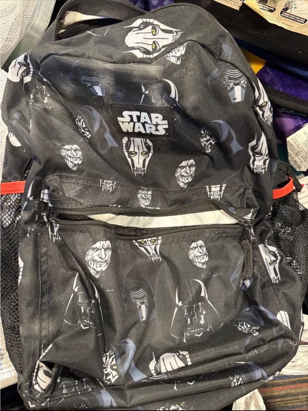 Star Wars Black Backpack with Character Faces